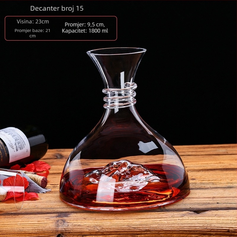 Kristalni dekanter za vino, europski stil, kapacitet 1000 ml ili više, moderni minimalistički dizajn