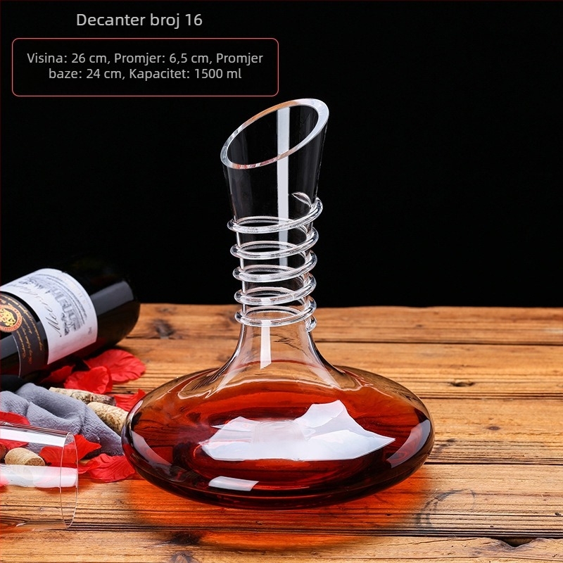 Kristalni dekanter za vino, europski stil, kapacitet 1000 ml ili više, moderni minimalistički dizajn