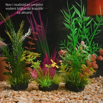 PE materijala umjetne biljke za akvarij – stil lažna trava, dekoracija za akvarij, brend Beautiful scenery, težina 62–65 g