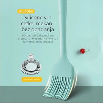 Silikonska četkica za ulje za palačinke, roštilj i pečenje, otporna na visoke temperature, bez ispadanja vlakana, prehrambeni silikon (Visoke temperature; Bez ispadanja vlakana; Prehrambeni silikon)