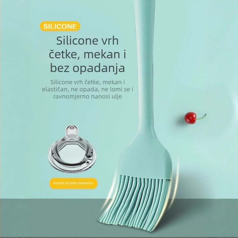 Silikonska četkica za ulje za palačinke, roštilj i pečenje, otporna na visoke temperature, bez ispadanja vlakana, prehrambeni silikon (Visoke temperature; Bez ispadanja vlakana; Prehrambeni silikon)