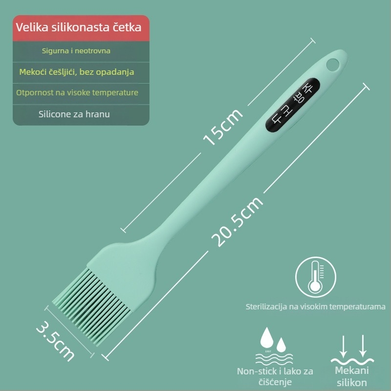 Silikonska četkica za ulje za palačinke, roštilj i pečenje, otporna na visoke temperature, bez ispadanja vlakana, prehrambeni silikon (Visoke temperature; Bez ispadanja vlakana; Prehrambeni silikon)
