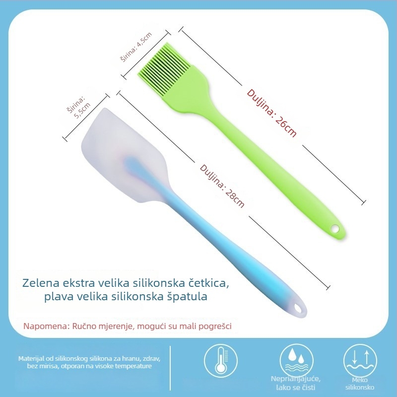 Silikonska četkica za ulje za palačinke, roštilj i pečenje, otporna na visoke temperature, bez ispadanja vlakana, prehrambeni silikon (Visoke temperature; Bez ispadanja vlakana; Prehrambeni silikon)