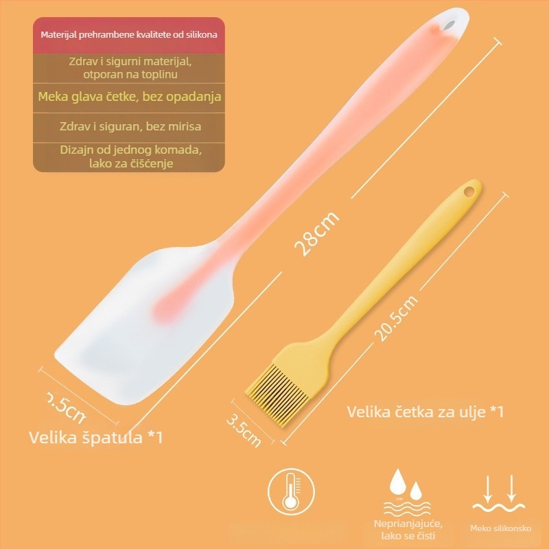 Silikonska četkica za ulje za palačinke, roštilj i pečenje, otporna na visoke temperature, bez ispadanja vlakana, prehrambeni silikon (Visoke temperature; Bez ispadanja vlakana; Prehrambeni silikon)