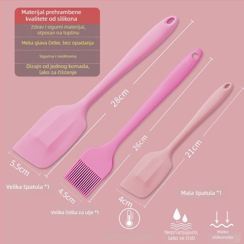 Silikonska četkica za ulje za palačinke, roštilj i pečenje, otporna na visoke temperature, bez ispadanja vlakana, prehrambeni silikon (Visoke temperature; Bez ispadanja vlakana; Prehrambeni silikon)