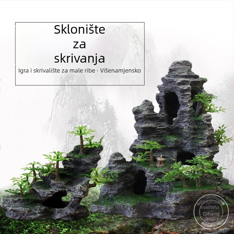 Set ukrasa za akvarij od smole; stil stijenske dekoracije; funkcija: uređenje akvarija