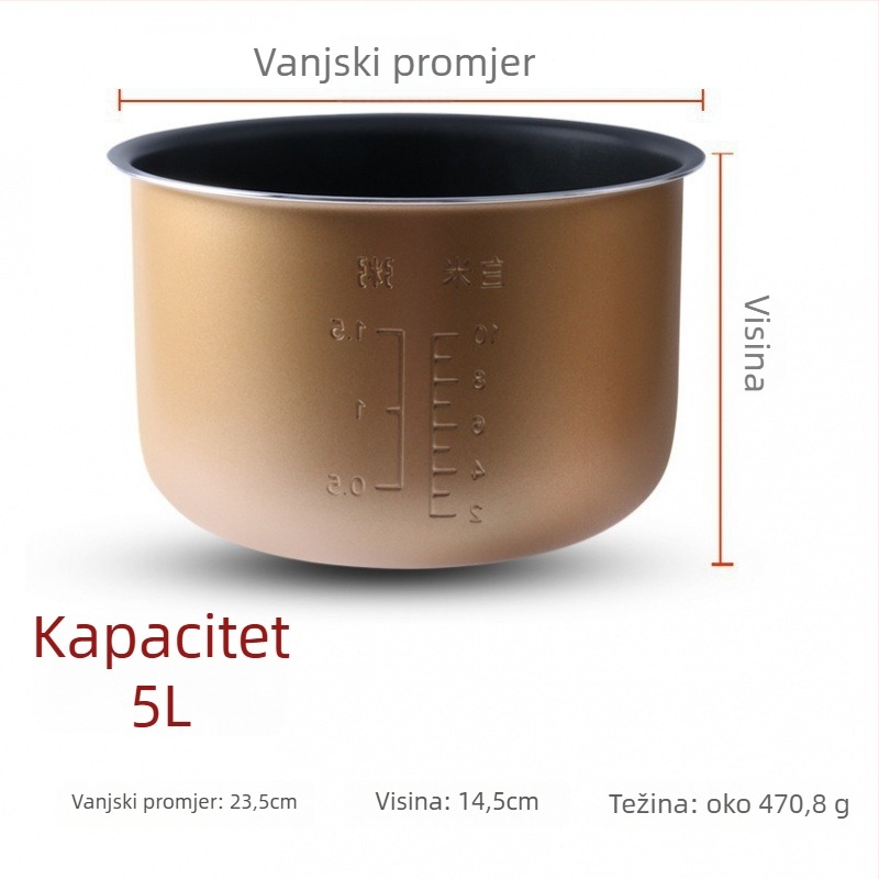 Joyoung-kompatibilna unutarnja posuda za kaserolu, višeslojno kompozitno dno, zapremina 1 L, kompatibilno s plinskim štednjakom, otpornost na visoke temperature, model 007