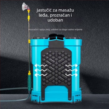 Ruksni prskalo za zaštitu bilja s dvostrukim poklopcem, tri prekidača, litijskom baterijom, visokim tlakom, 20L