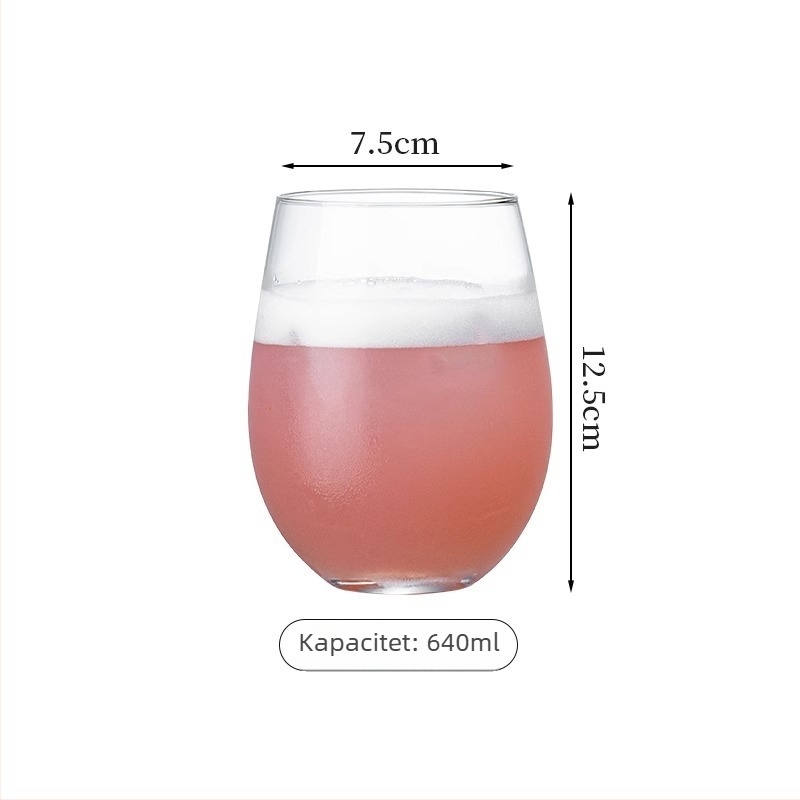 Čaša za vino - ručno puhanog stakla, modernog minimalističnog dizajna, bez drške, jednostruka konstrukcija, otporna na visoke temperature, s logom