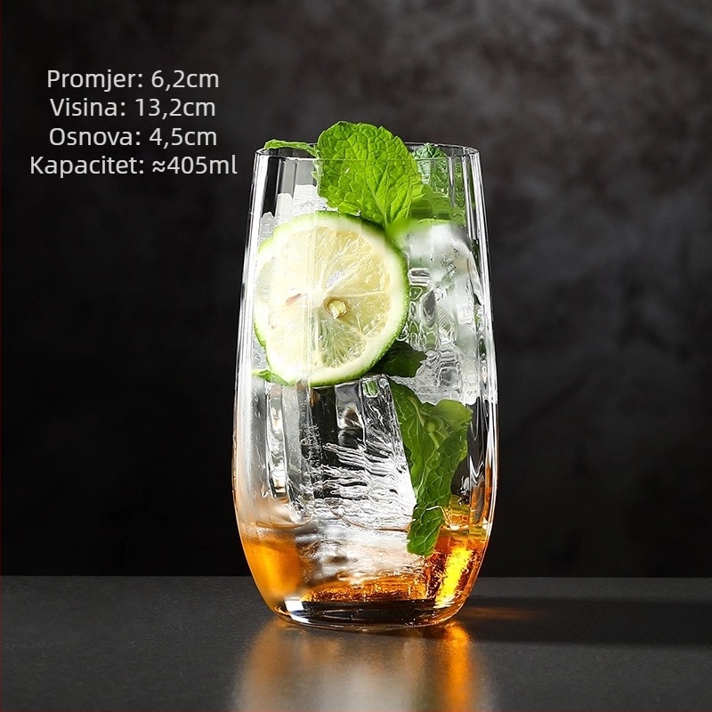 Čaša za vino - ručno puhanog stakla, modernog minimalističnog dizajna, bez drške, jednostruka konstrukcija, otporna na visoke temperature, s logom