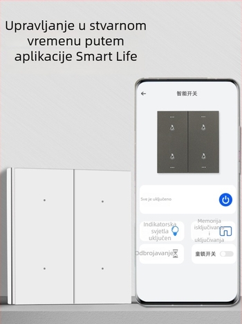 HiLink pametni prekidački panel, četverokanalan, PC visokotemperaturni otporni panel, bežično daljinsko upravljanje i glasovno upravljanje za cijeli dom