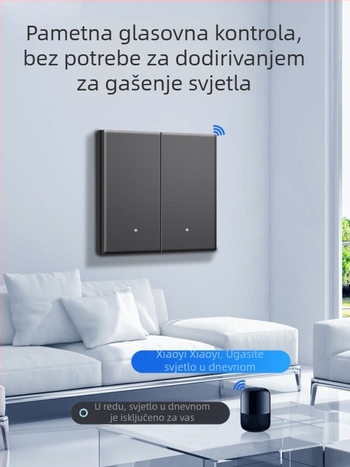 HiLink pametni prekidački panel, četverokanalan, PC visokotemperaturni otporni panel, bežično daljinsko upravljanje i glasovno upravljanje za cijeli dom