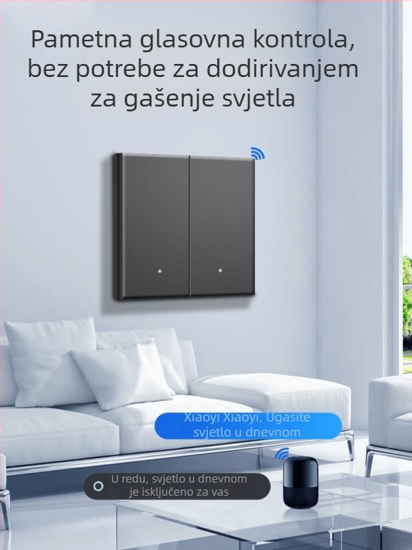 HiLink pametni prekidački panel, četverokanalan, PC visokotemperaturni otporni panel, bežično daljinsko upravljanje i glasovno upravljanje za cijeli dom