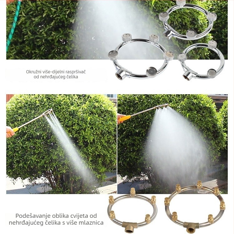 Atomizirajuća mlaznica spreja s prstenom, višekrilna, otporna na vjetar i podesiva (Tip: čajnik/zalijevanje/tuš glava; Materijal: OTHER; Marka: OTHER; Uvezeno: Ne)
