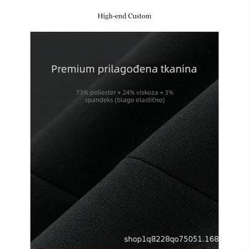 Muški slim-fit poslovni odijelo set, ravni ovratnik, jednokopna kopča, srednji stražnji prorez, viskozna smjesa