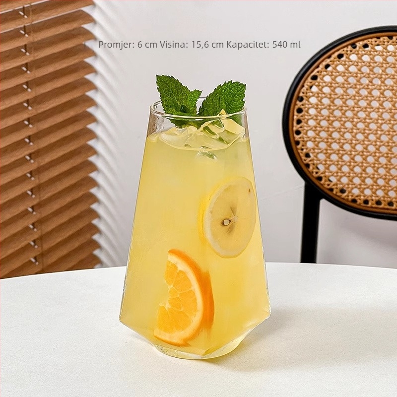 Čaša za koktele, hurricane stil, staklena, moderni minimalizam, mogućnost prilagodbe i tiskanja logotipa