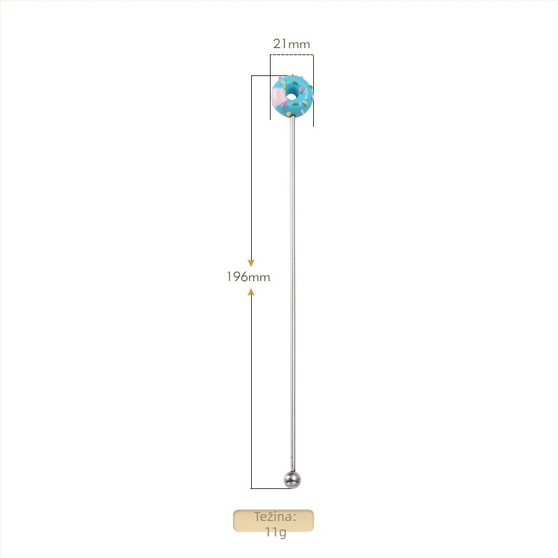 Miješajući štapić za napitke od 304 nehrđajućeg čelika, duga drška (304 nehrđajući čelik; duga drška; tiskano logo OK; stil Japansko i Korejsko)