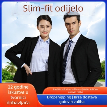 Muški set odijela u slim fit kroju, poslovni odijeli, formalna odjeća, svadbeni odijelo za družbu