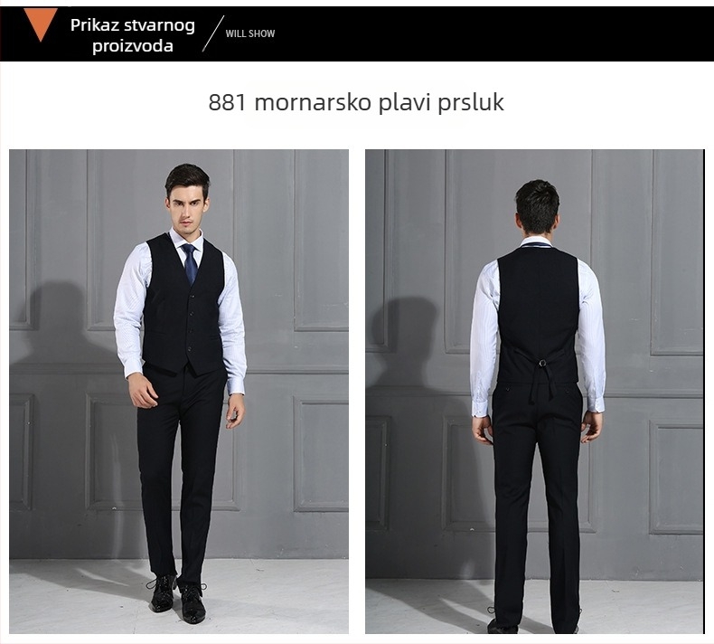 Muški set odijela u slim fit kroju, poslovni odijeli, formalna odjeća, svadbeni odijelo za družbu