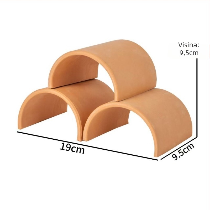 Dekor za kornjače: dvostruki ulaz, terasa od prirodnih pločica, šesterokutna špilja i penjačka konstrukcija za akvarij