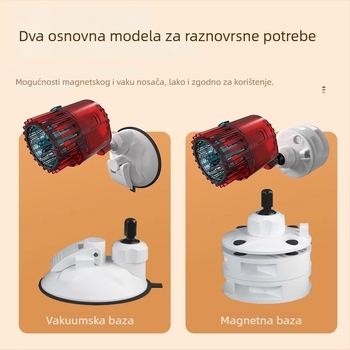 Pumpa za stvaranje valova u akvariju – tiho djelovanje, pričvršćivanje vakuumskim čašicama, zaštita od reverznog protoka