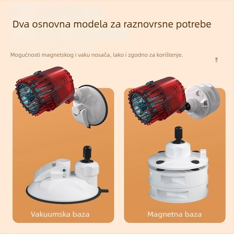 Pumpa za stvaranje valova u akvariju – tiho djelovanje, pričvršćivanje vakuumskim čašicama, zaštita od reverznog protoka