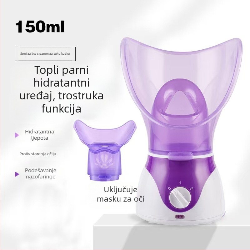 Uređaj s tri funkcije za lice i oči, parenje s toplim raspršivanjem; vrijeme magle 31–60 s; drugi stupanj; kućište s premazom raspršivača.