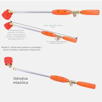 Električni prskivač od nehrđajućeg čelika za voćke kućno vrtlarstvo