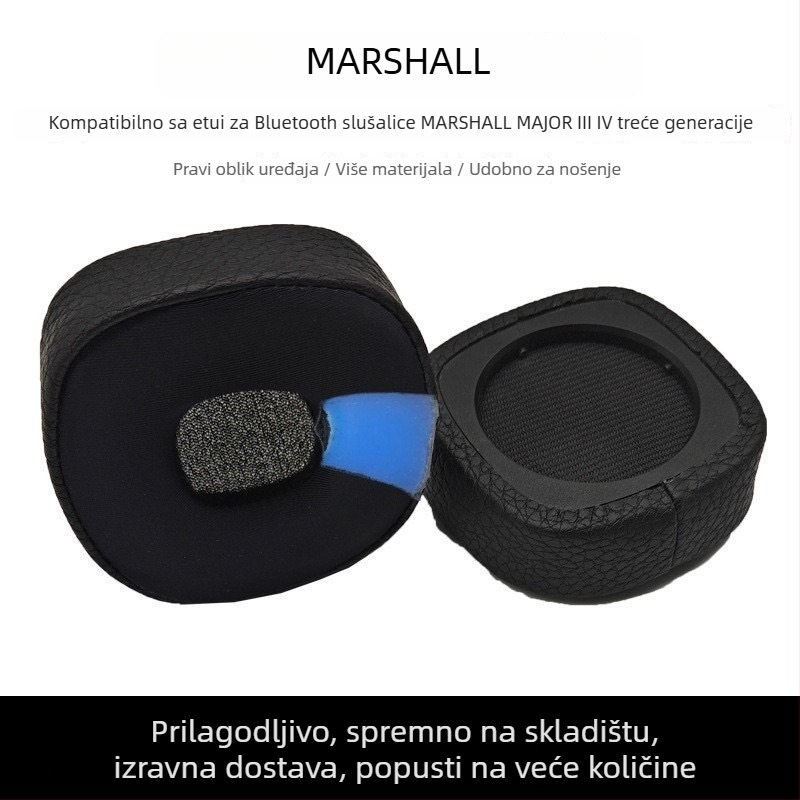 Kožni futrol na Marshall Major IV slušalice, umjetna koža, jednostavna instalacija, prilagođeno pristajanje