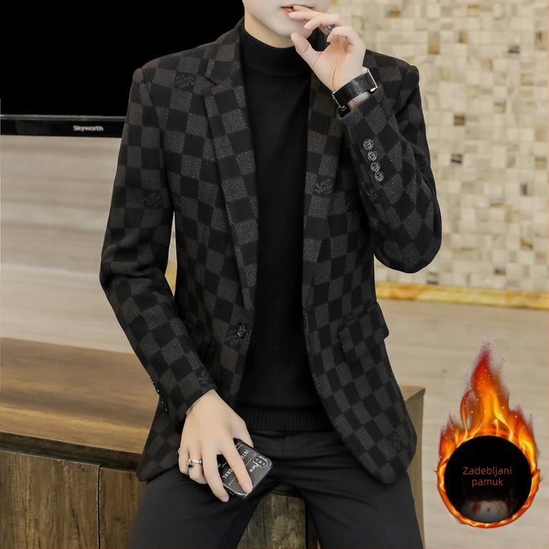 Muško corduroy sako za zimu, Slim-Fit, jednopredno kopčanje, Notched Lapel, Casual Blazer