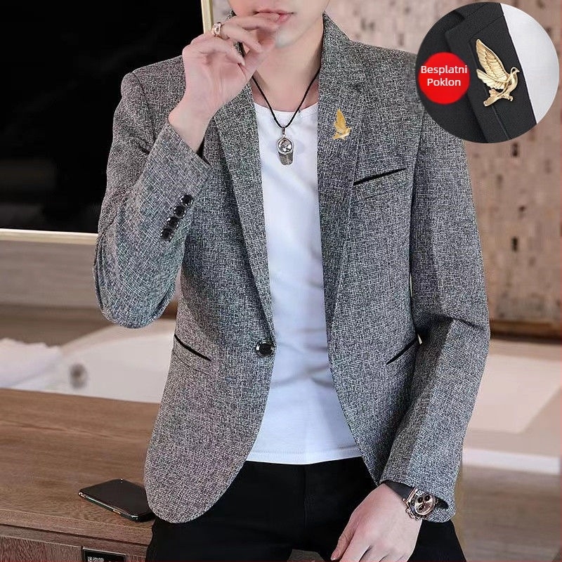 Muško corduroy sako za zimu, Slim-Fit, jednopredno kopčanje, Notched Lapel, Casual Blazer