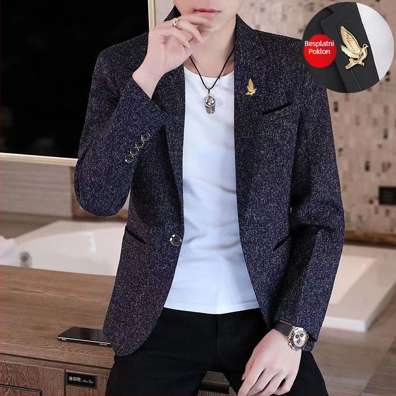 Muško corduroy sako za zimu, Slim-Fit, jednopredno kopčanje, Notched Lapel, Casual Blazer