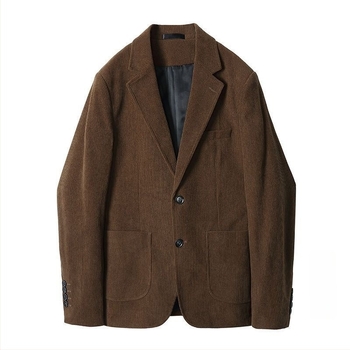 Corduroy muško sako s prugastim retro dizajnom, dva gumba, jednostruki zatvarač, uski kroj, proljeće 2025