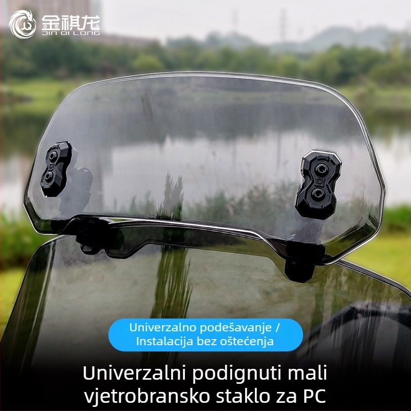 Jin qilong motociklističko vjetrobransko staklo – podignuto, malo vjetrobransko staklo, otporno na vjetar, univerzalna kompatibilnost s Honda, BMW, Kawasaki, Yamaha, model X