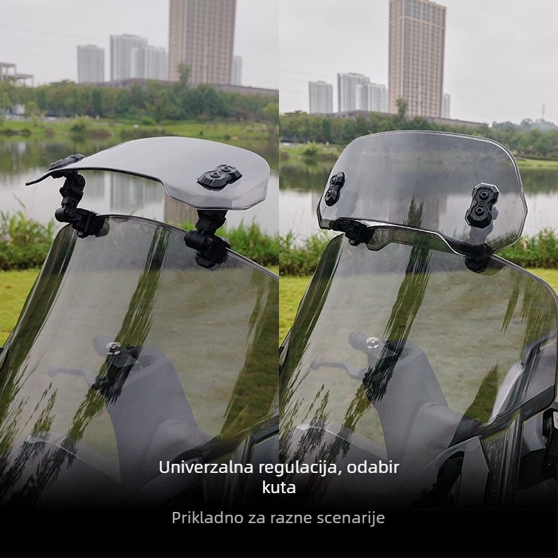 Jin qilong motociklističko vjetrobransko staklo – podignuto, malo vjetrobransko staklo, otporno na vjetar, univerzalna kompatibilnost s Honda, BMW, Kawasaki, Yamaha, model X