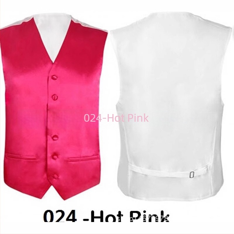 Muška slim fit vesta od poliestera, jednobrodna, bez ovratnika, jednobojna, bez podstave, pogodna za banket