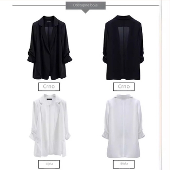 Plus-size ženska ljetna jakna za zaštitu od sunca, labav kroj, 3/4 rukavi u obliku latice; materijal: akrilna vlakna; glavni sastav: vlakna regenerirane celuloze