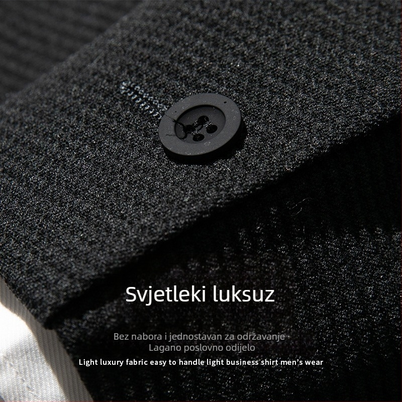 Muško casual sako, labav kroj, ovratnik sakoa, jednostruko kopčanje, poliesterova smjesa, žakardni uzorak