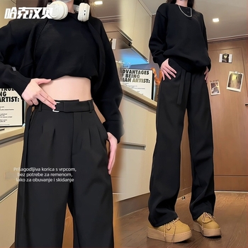 Muške hlače ravnog kroja, lagani poslovni stil, poliester 92% tkanina, proljeće-jesen