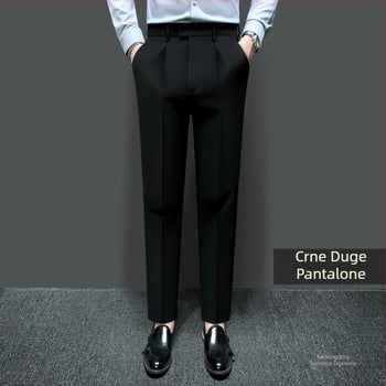 Muške poslovne pantalone s ravnim krojem, poslovni formalni stil, akrilna tkanina, svakodnevna upotreba