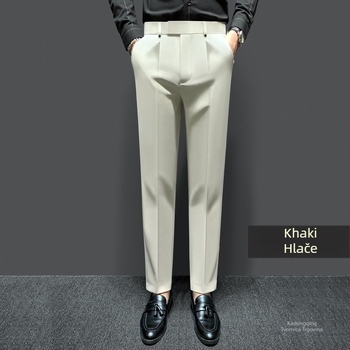 Muške poslovne pantalone s ravnim krojem, poslovni formalni stil, akrilna tkanina, svakodnevna upotreba