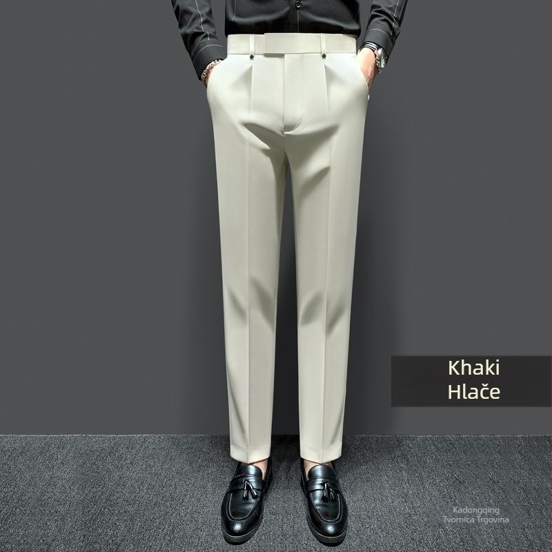 Muške poslovne pantalone s ravnim krojem, poslovni formalni stil, akrilna tkanina, svakodnevna upotreba