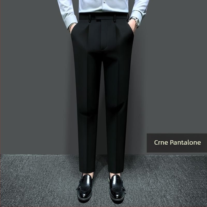 Muške poslovne pantalone s ravnim krojem, poslovni formalni stil, akrilna tkanina, svakodnevna upotreba