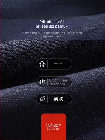 Muške zimske hlače s labavim krojem, fleece podstavljena, smjesa acetatnih vlakana 94%, casual nošenje za muškarce srednje dobi