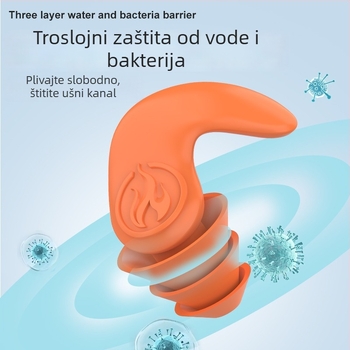Silikonske ušne čepove za plivanje i tuširanje, vodootporne, udobni za uho, CE certificirani, smanjenje buke do 80%