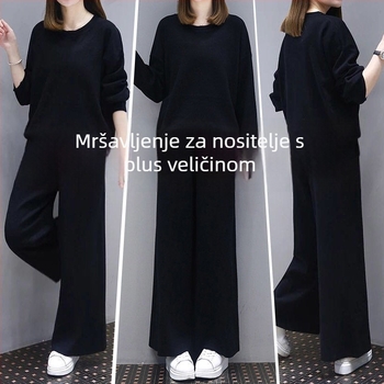 Ženski casual kostim s hlačama, jesen 2024, poliester 95%+, gradski stil