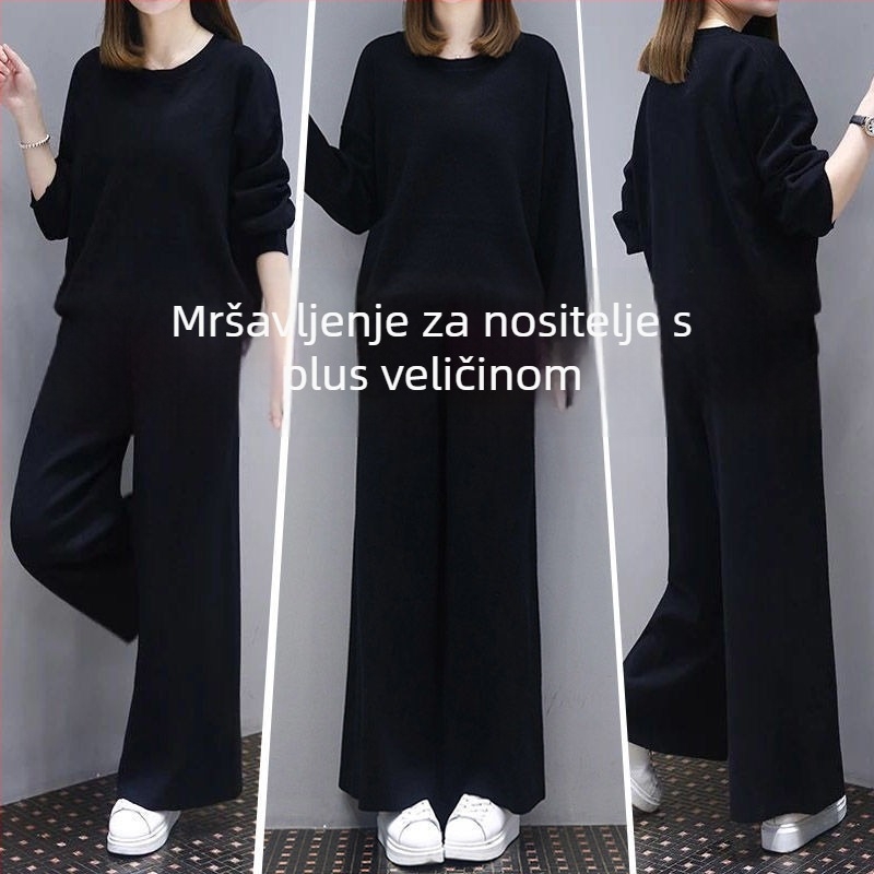 Ženski casual kostim s hlačama, jesen 2024, poliester 95%+, gradski stil