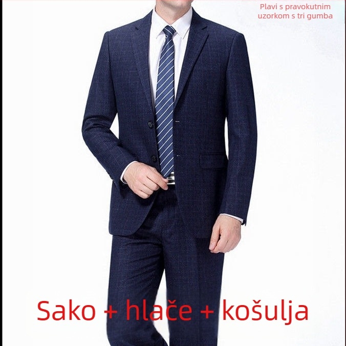 Muški svečani i vjenčani sako — Slim fit, ravni rever, tri gumba, corduroy tkanina s lanom, proljeće 2025