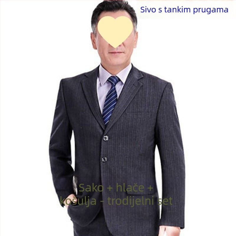 Muški svečani i vjenčani sako — Slim fit, ravni rever, tri gumba, corduroy tkanina s lanom, proljeće 2025