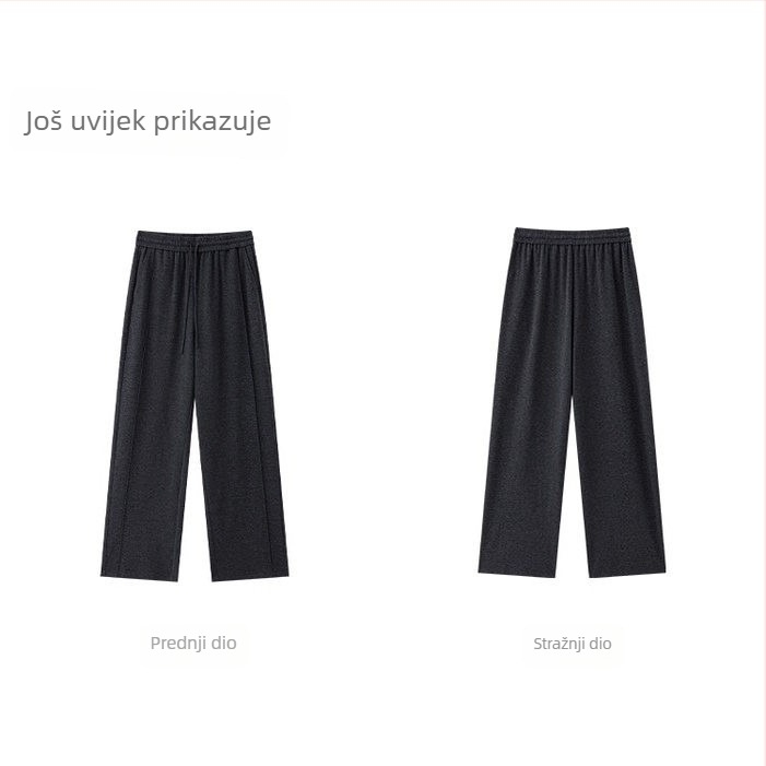 Plus veličine ravne hlače, visoka struka, mikroelastičnost, srednja debljina